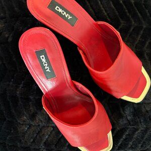 DKNY Red Slides Size 8.5